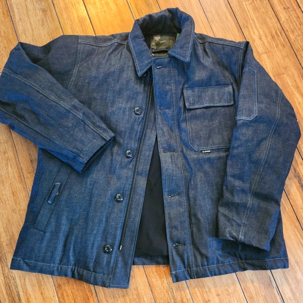 GSTAR Raw Denim padded deck jacket